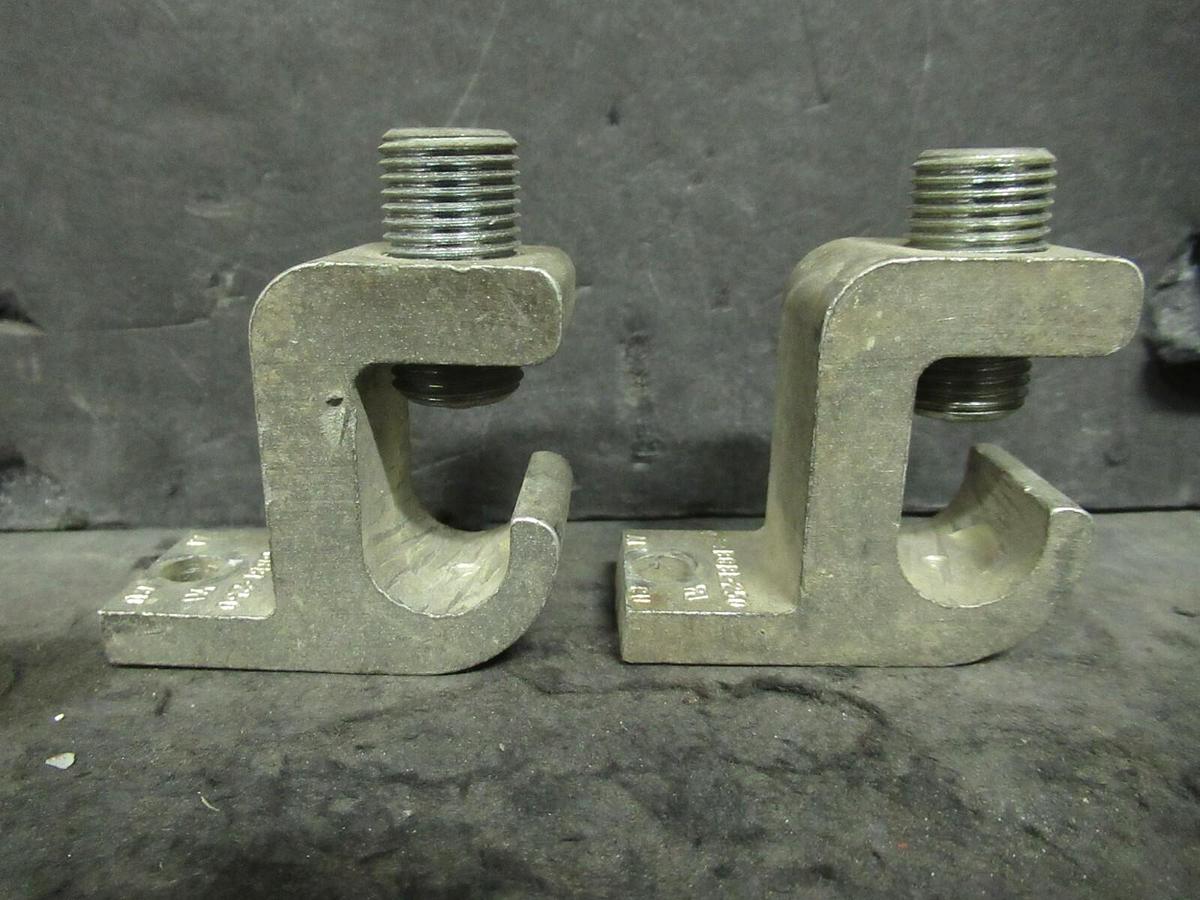Used (2 QTY) BURNDY BGBL-250 1 BARREL MECHANICAL WIRE CONNECTOR LUG TAP #6 - 250KCMIL