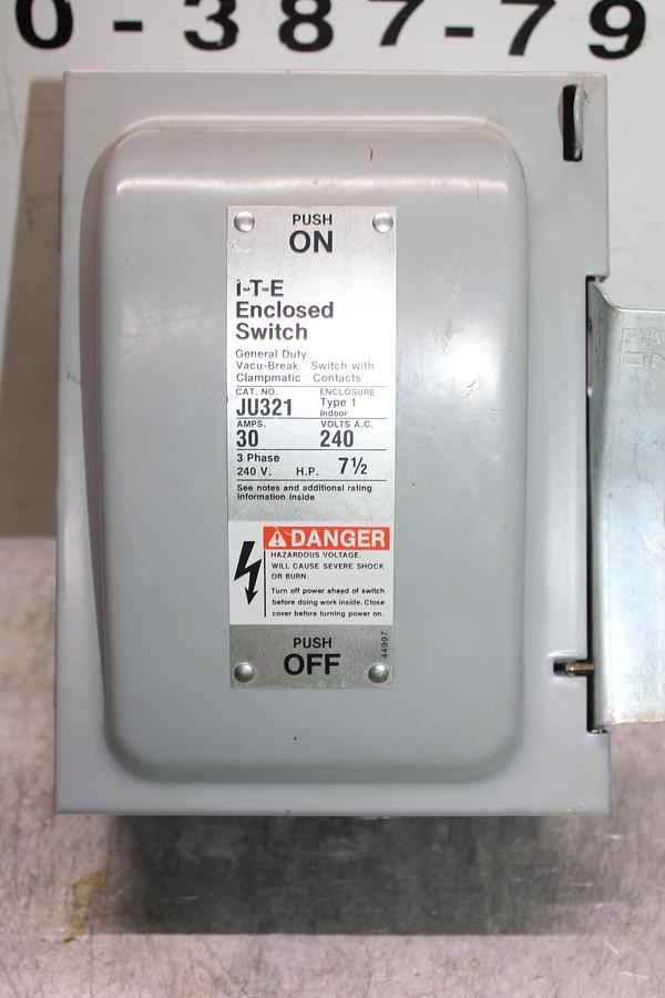 Used ALLEN BRADLEY DISCONNECT SWITCH 1494V-DS100 100 AMP 600 VOLT 30 HP 3-PHASE