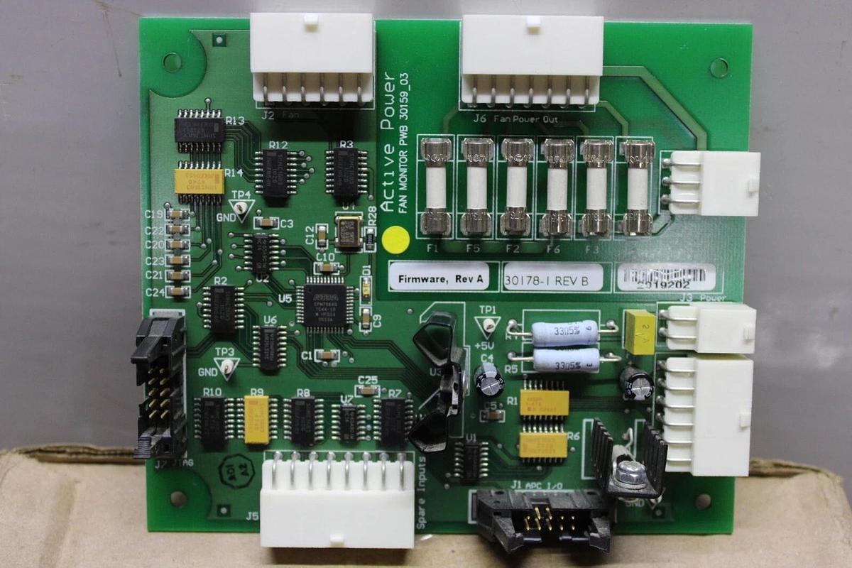 Used ACTIVE POWER FAN MONITOR CIRCUIT BOARD 30159-3 30178-1 REV. B FIRMWARE REV. A
