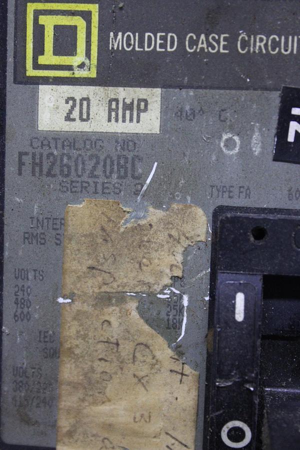 Used SQUARE D I-LINE CIRCUIT BREAKER FC24060AB SERIES 3 60 AMP 480 VAC 2-POLE