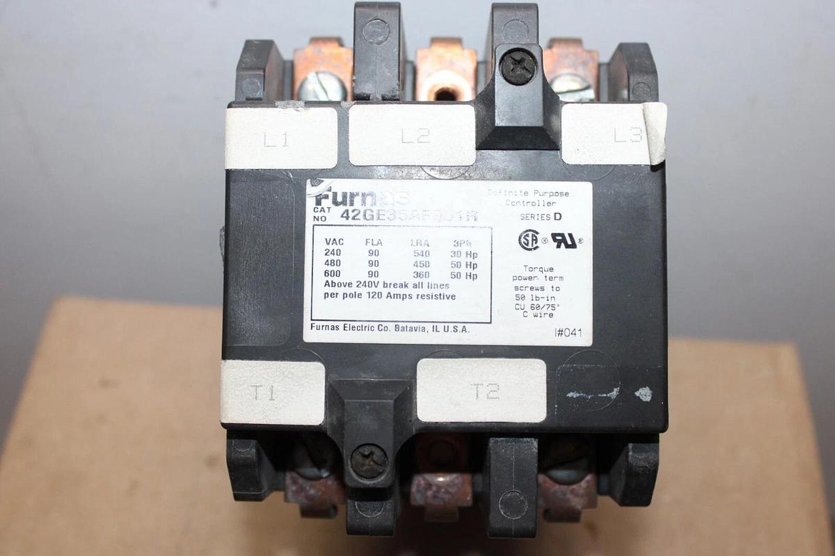 Used FURNAS CONTACTOR 42GE35AF551R 90 AMP 600 VAC 50 HP **WARRANTY**