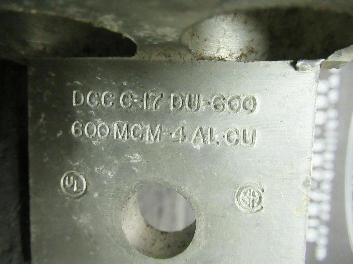 Used (3) QTY DCC C-17 DU-600 2 DOUBLE BARREL MECHANICAL CONNECTOR LUGS TAP 600MCM - 4