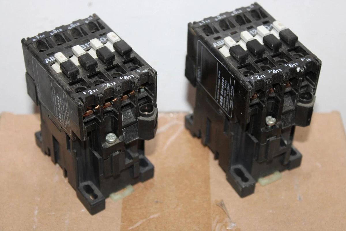 Used ABB CONTACTOR B12-30-10 21 AMP 600 VAC 3-POLE 10 HP *LOT OF 2*