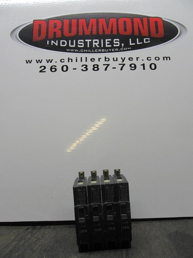 Used LOT OF 4 GE TEY HACR CIRCUIT BREAKER E11592 1-POLE 20 AMP 277 VAC **WARRANTY**