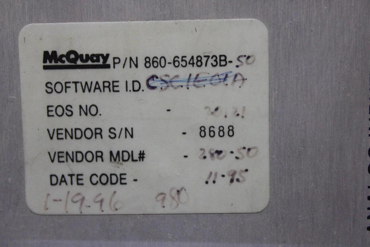 Used MCQUAY CHILLER CONTROL MODULE 860-654873B-50 005-000280-50 REV. E