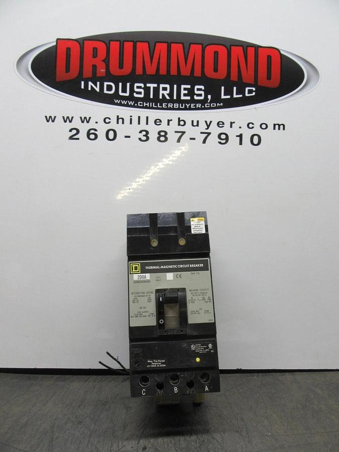 Used SQUARE D I-LINE CIRCUIT BREAKER KC34200CBA1021 200 AMP 480 VAC W/ SHUNT TRIP