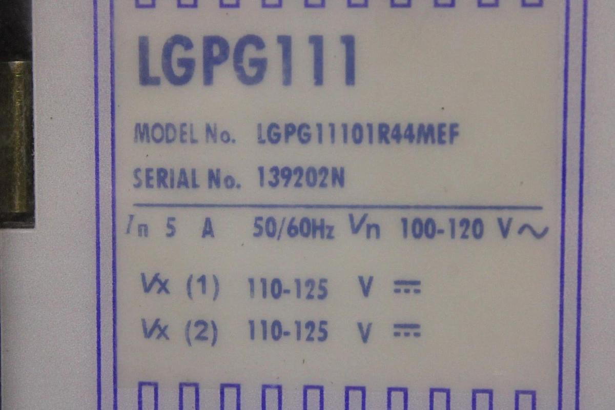 Used ALSTOM GENERATOR PROTECTION RELAY LGPG11101R44MEF 5 AMP 120 VAC **WARRANTY**