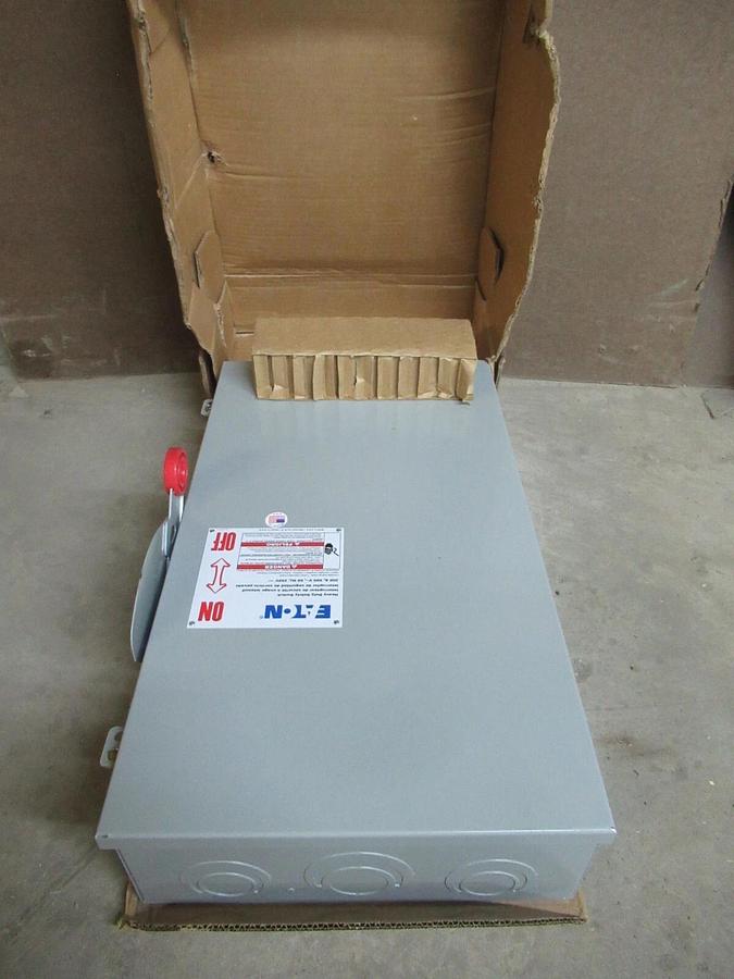 NIB EATON 200 AMP HEAVY DUTY SAFETY SWITCH DH364UGK2 TYPE 1 3-POLE 150 HP 600 V