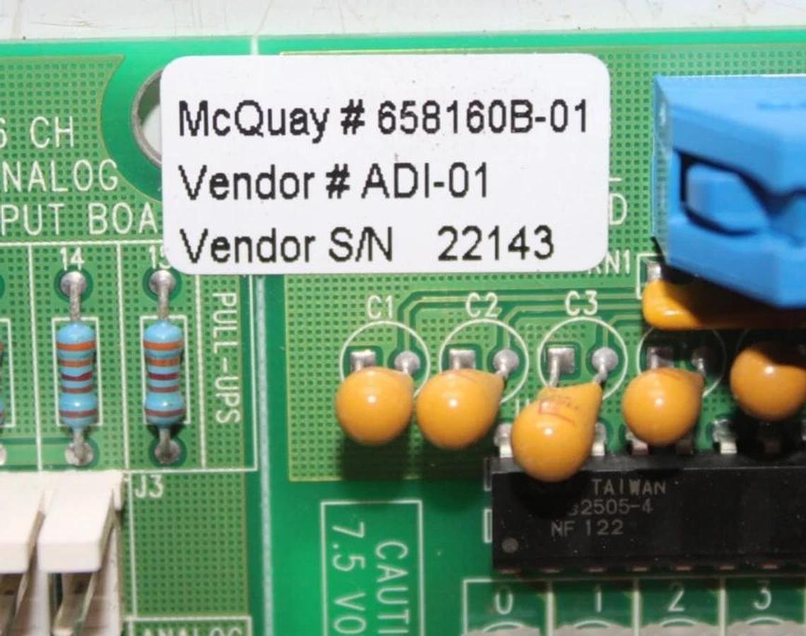 Used MCQUAY CHANNEL DIGITAL INPUT CIRCUIT BOARD 658160B-01 *WARRANTY INCLUDED*