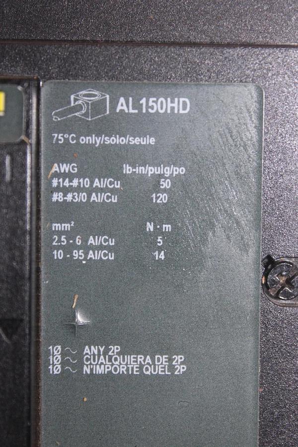 Used SQUARE D POWERPACT CIRCUIT BREAKER HJL36100 3-POLE 100 AMP 600 VAC *WARRANTY*