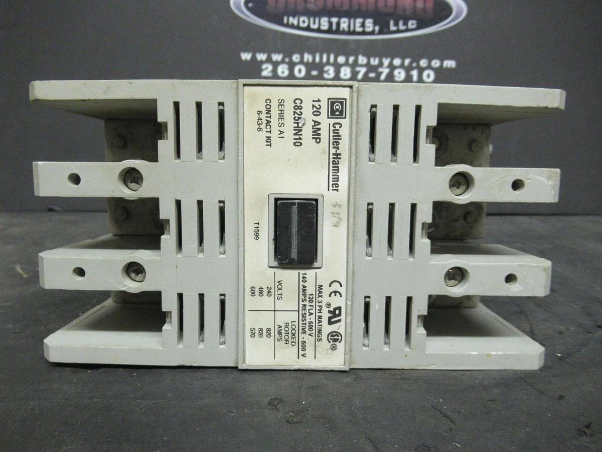 CUTLER HAMMER CONTACTOR C825HN10 SER. A1 120 AMP 600 VAC COIL: 120V