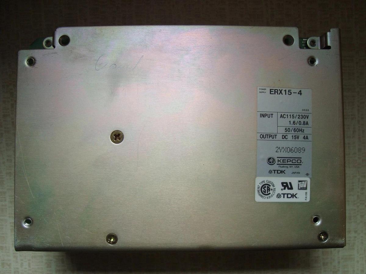 Used KEPCO TDK POWER SUPPLY 115/230 VAC TO 15 VDC 4 AMP MODEL: ERX15-4 3EA00B008