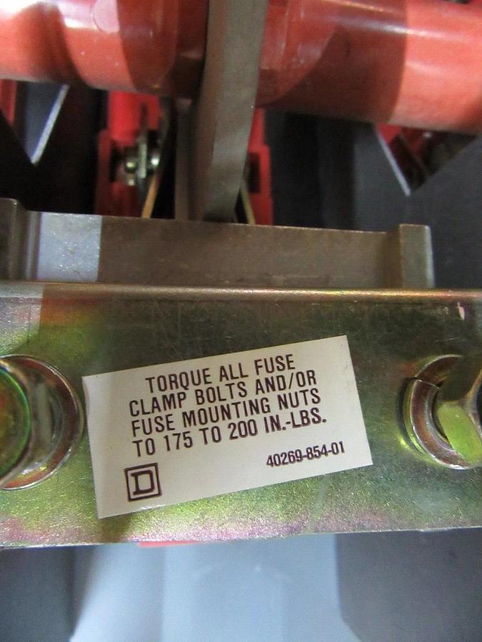 Used SQUARE D QMB BRANCH SAFETY SWITCH QMB-365W 400 AMP 3-POLE 600 VAC 350 HP