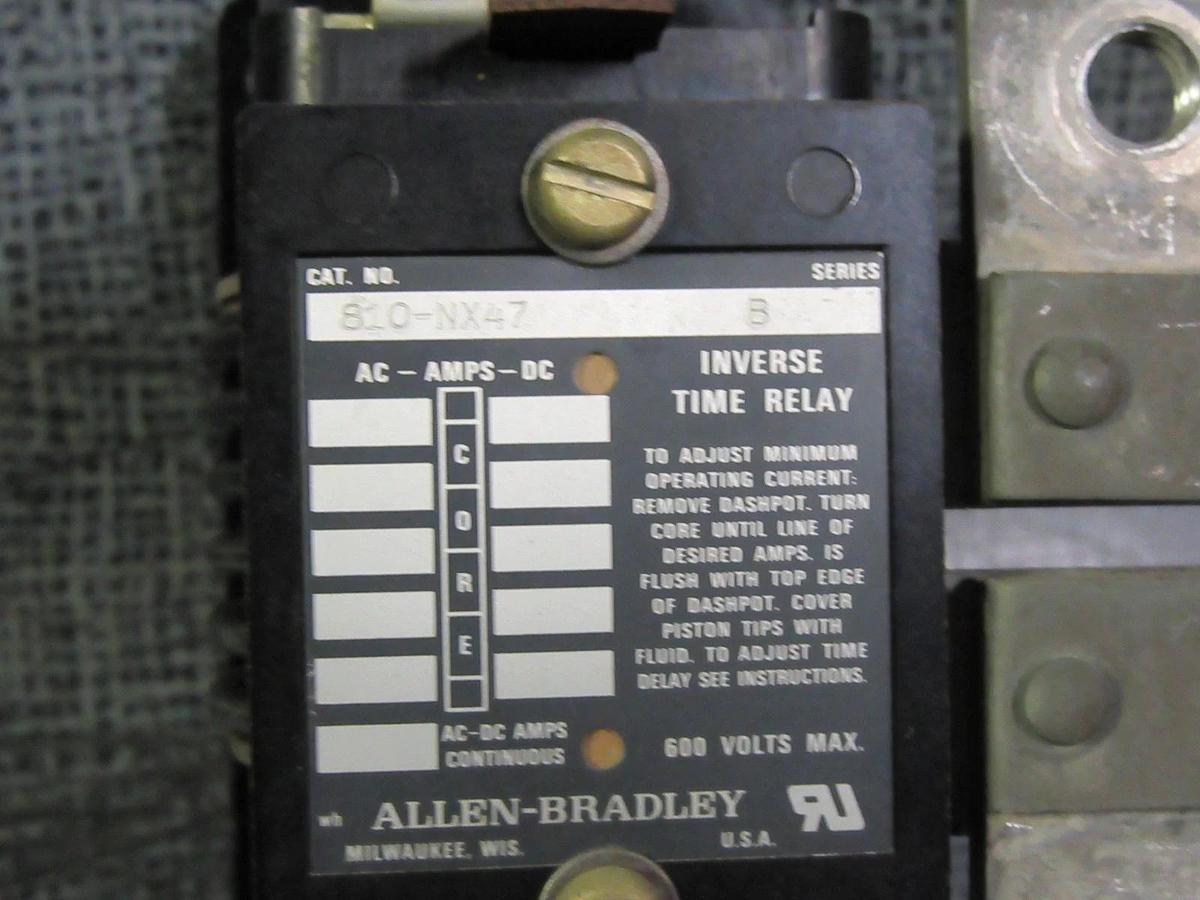 Used ALLEN-BRADLEY INVERSE TIME RELAY 810-NX47 **WARRANTY INCLUDED**