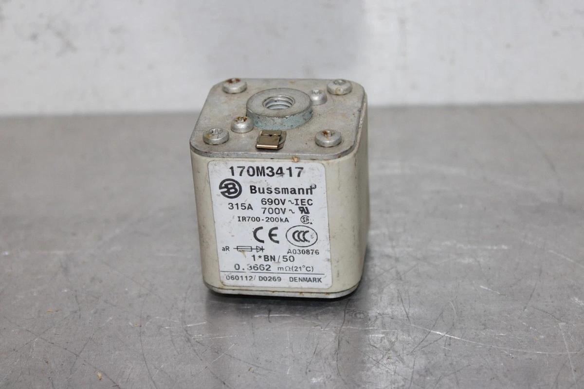 Used BUSSMANN SQUARE BODY FUSE 170M3417 690/700 VAC 315 AMP **WARRANTY**