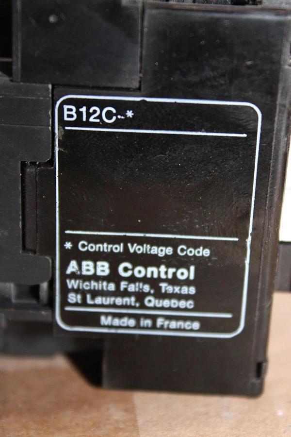 Used ABB IE CONTACTOR B12-40-00 21 AMP 10 HP 600 VAC 3-POLE COIL: 120V