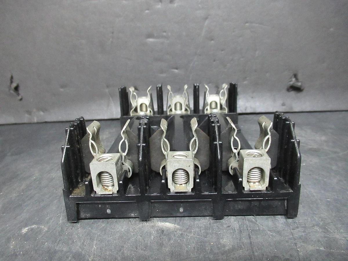 Used BUSS R60030-3CR THREE POLE FUSE BLOCK 30 AMP 600 VOLT CLASS R FUSE **WARRANTY**