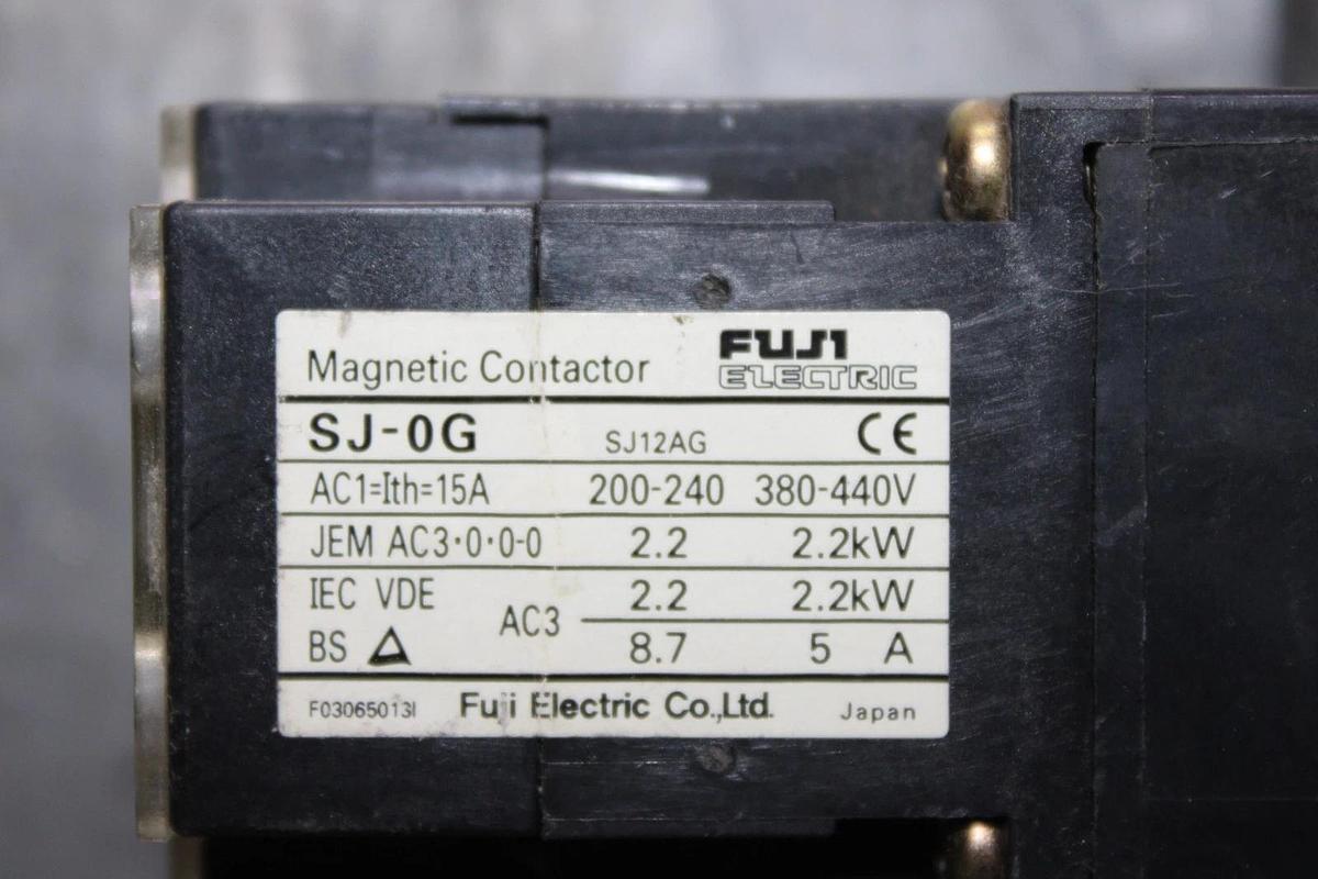 Used FUJI ELECTRIC MAGNETIC STARTER SJ-0G 440 VOLT 15 AMP W/ TR-0N/3 OVERLOAD