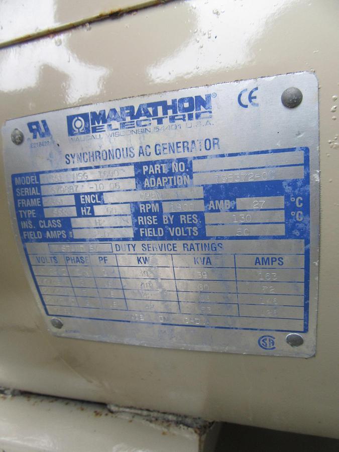Used 30 KW NATURAL GAS PROPANE GENERATOR KATOLIGHT 120/240V RE-CONNECTABLE 114 HRS VIDEO WE SHIP