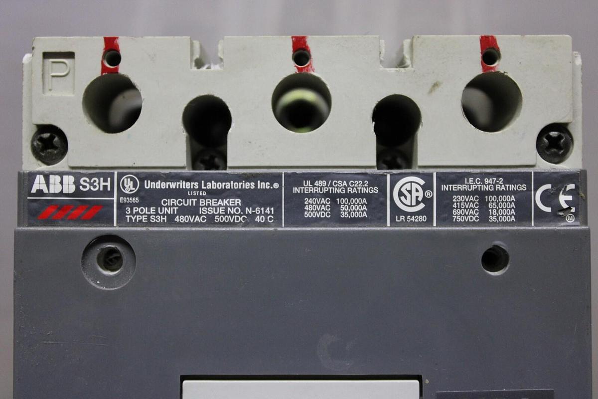 Used ABB CIRCUIT BREAKER SACE S3 S3H 225 AMP 480 VOLT 3-POLE **WARRANTY**