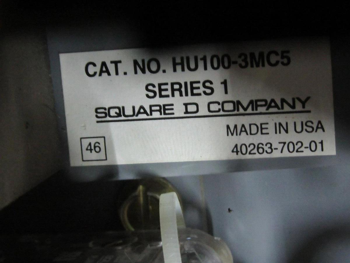 Used SQUARE D MODEL 5 24" MCC BUCKET HU100-3CM5 NEMA SIZ 3 W/ 8536SE01