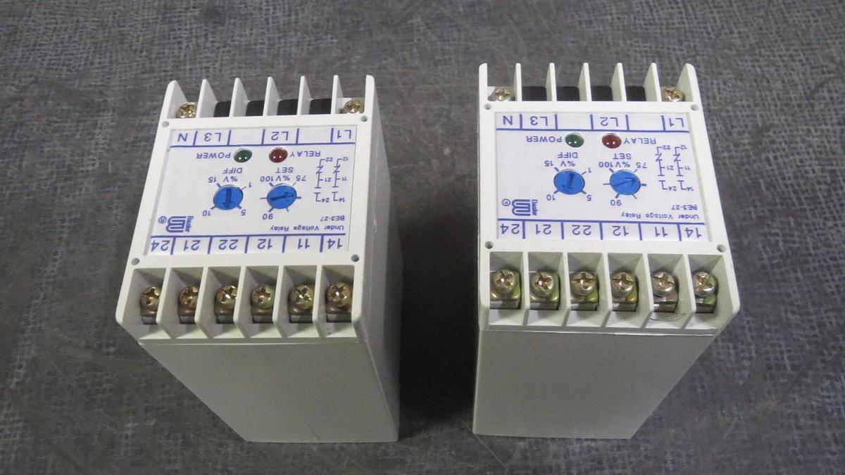 Used (1) BASLER ELECTRIC BE3-27 UNDER VOLTAGE RELAY 120 VAC MODEL: BE3-27-1A1N2