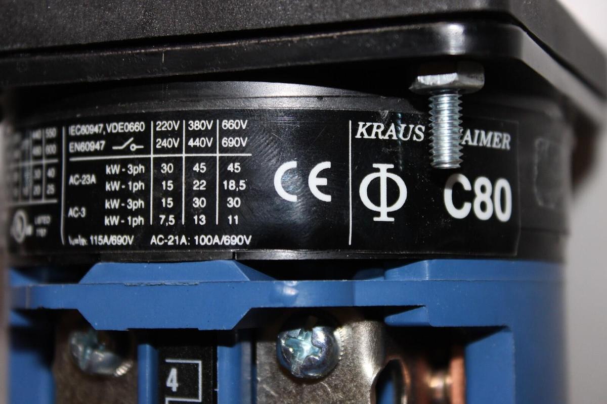 Used KRAUS & NAIMER 2-POSITION ROTARY SWITCH C80 100 AMP / 600VAC **WARRANTY**