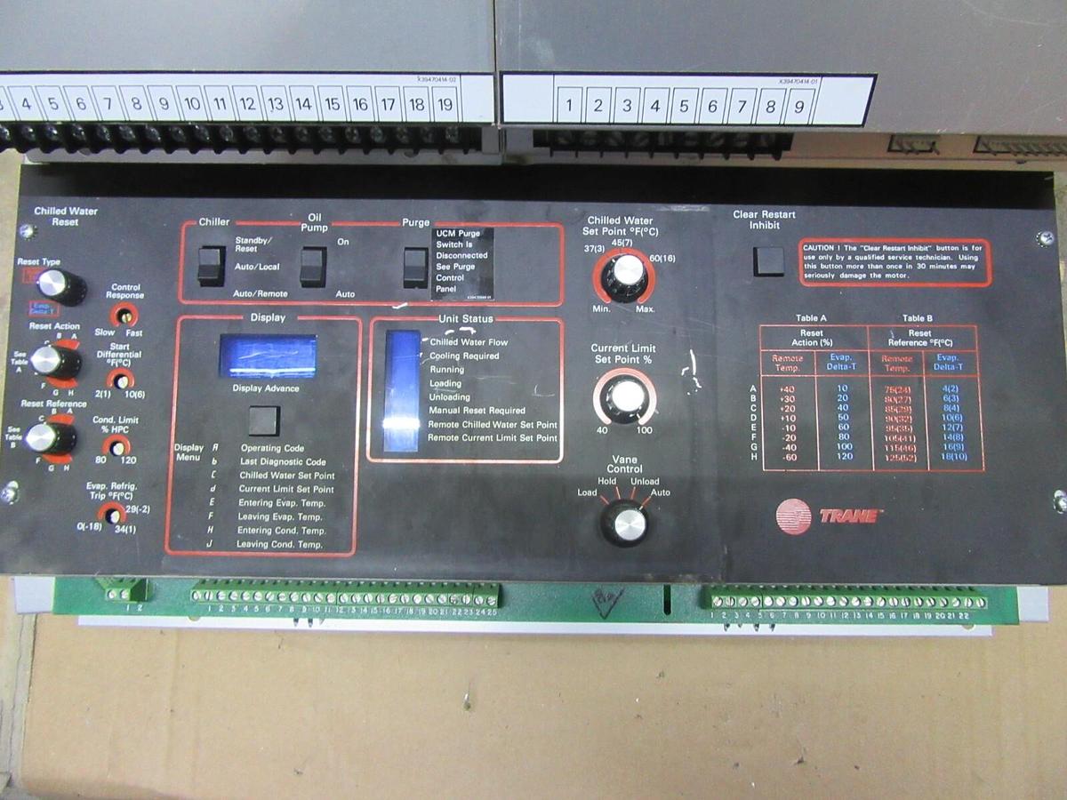 Used TRANE CHILLER CONTROL MODULE X13650309-05 W/ X13650344-03 & X13650307-01