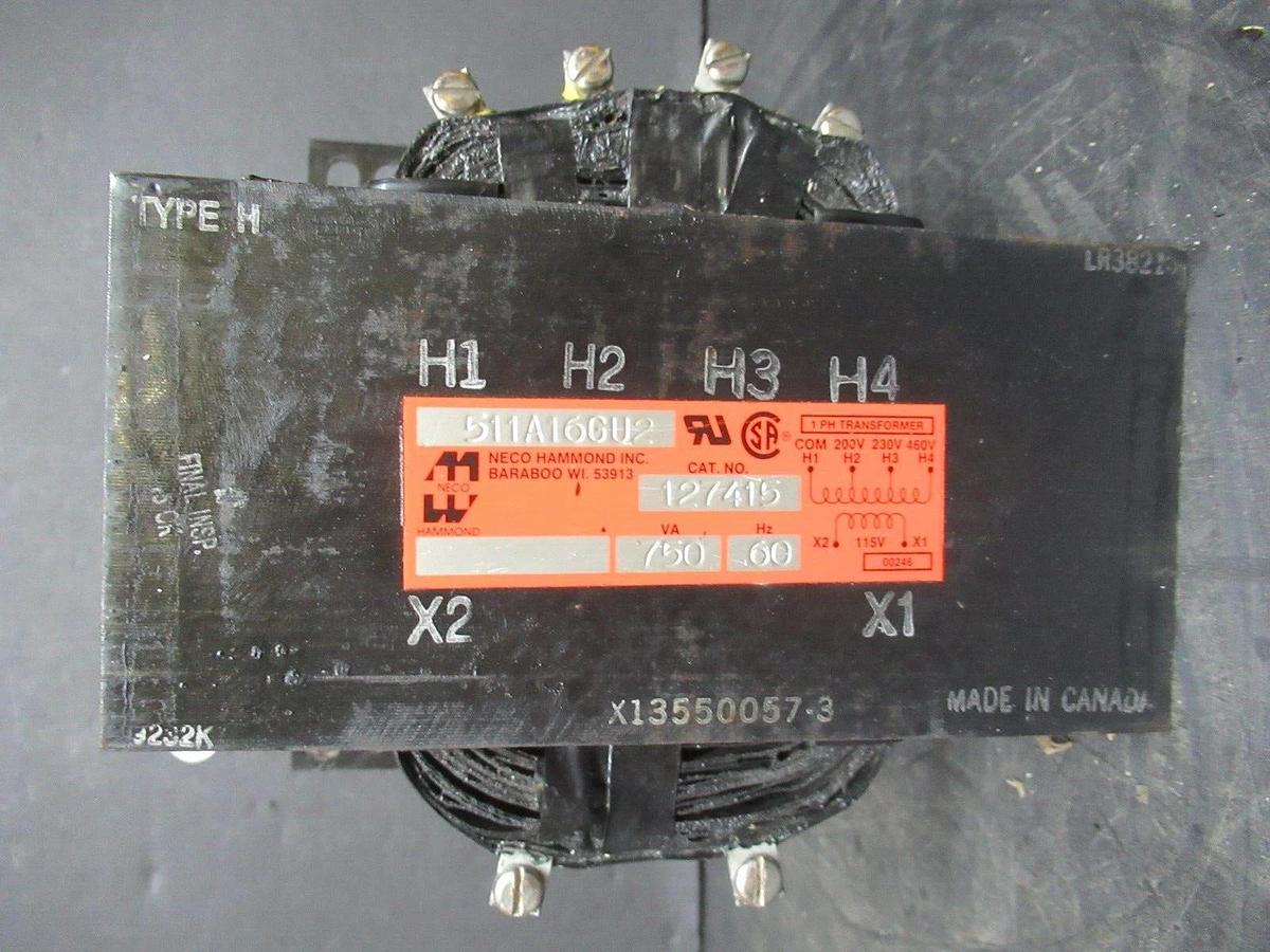 Used 750 VA NECO TRANSFORMER 511A16GU2 127415 X13550057-3 **WARRANTY INCLUDED**