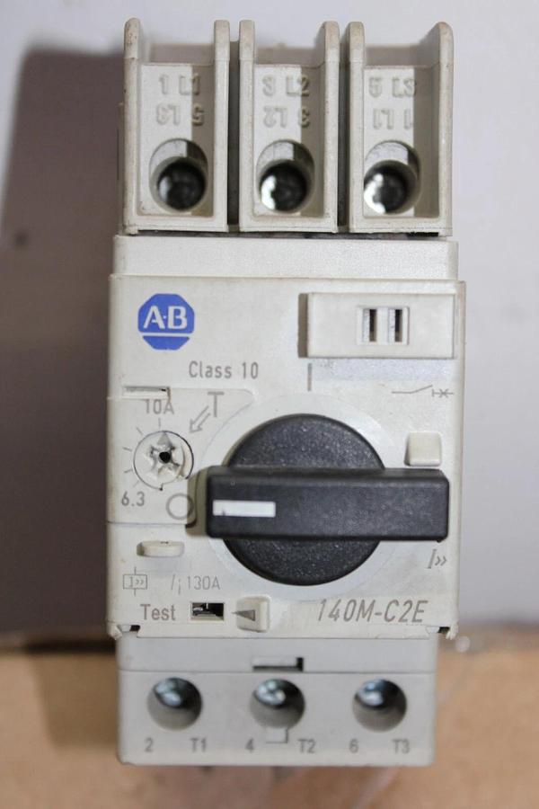 Used ALLEN BRADLEY MANUAL MOTOR STARTER 140M-2CE-C10 10 AMP 600 VAC