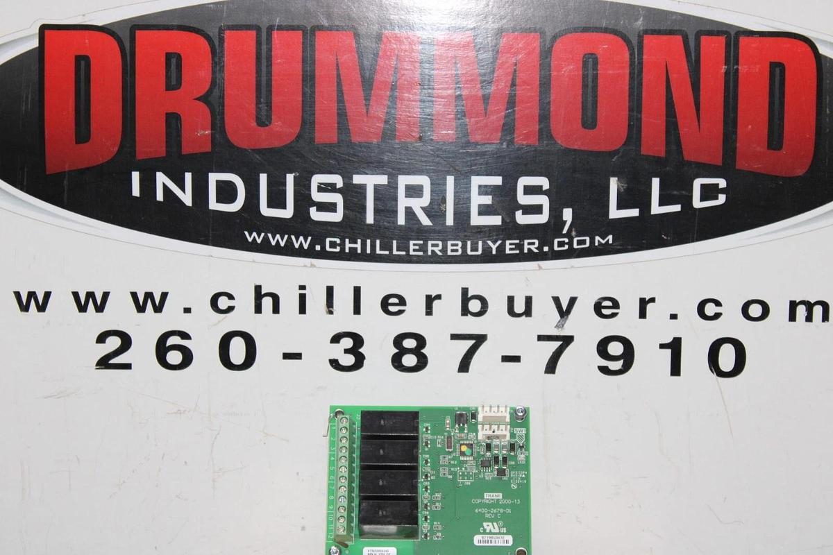 Used TRANE QUAD RELAY CIRCUIT BOARD X13650806040 REV. H 6400-2678-01 REV. C