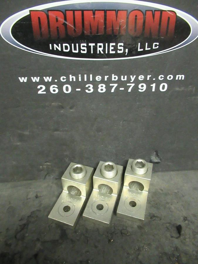 Used (3) QTY BURNDY KA36U 1 (SINGLE) BARREL MECHANICAL CONNECTOR LUG TAP 600 MCM - 2