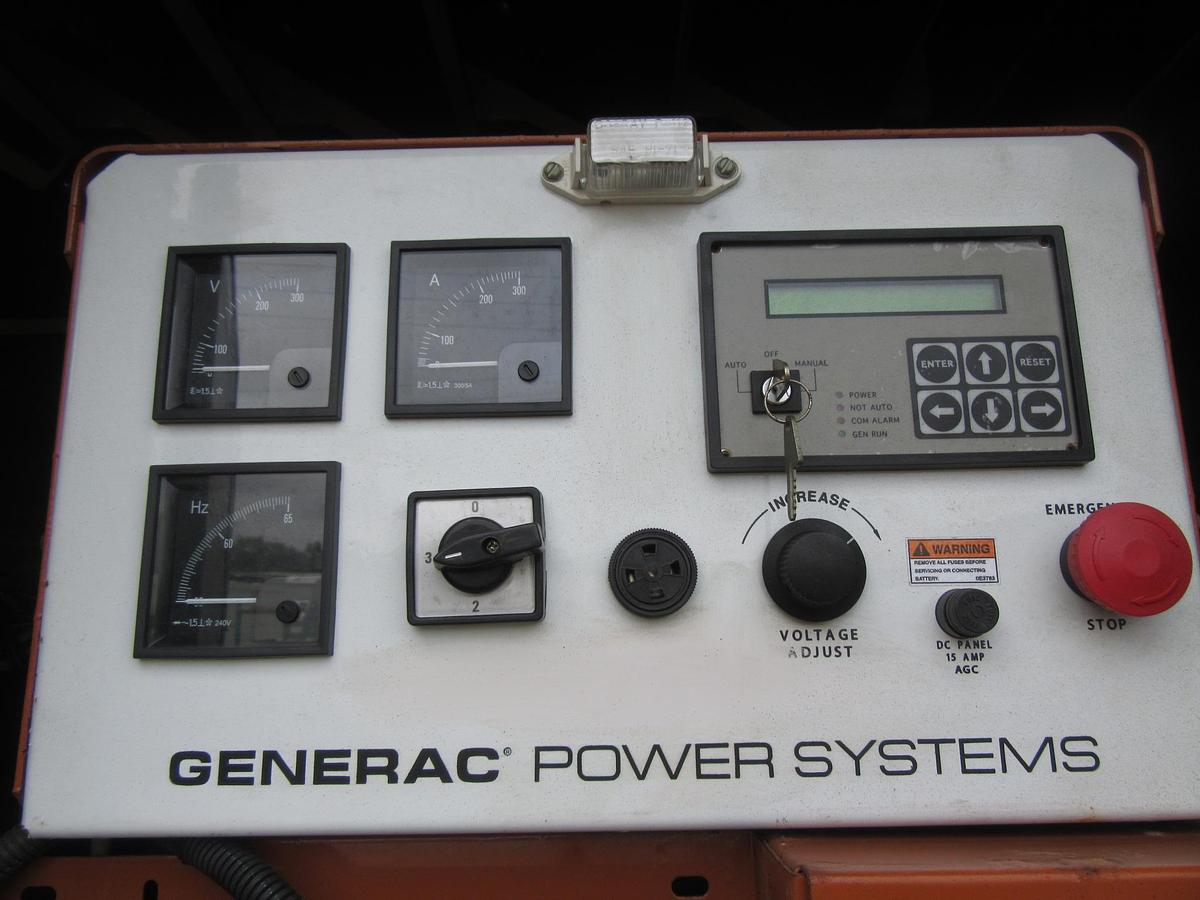 Used 60 KW DIESEL GENERATOR GENERAC 120/240 VOLT ONLY 355 HRS SOUND ENCLOSED VIDEO