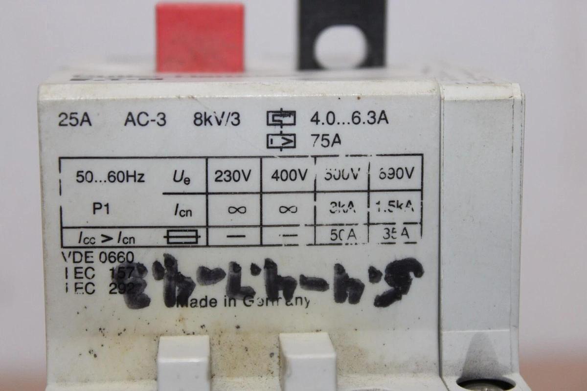 Used CUTLER HAMMER EATON MANUAL MOTOR STARTER A302JN 4-6.3 AMP 600 VAC 5 HP 3-PHASE