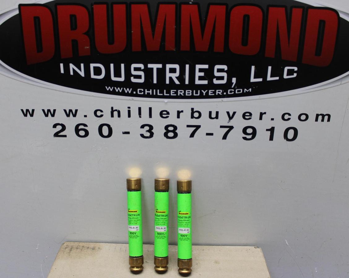 Used LOT OF 3 FUSETRON DUAL-ELEMENT FUSES FRS-R-8 8 AMP 600 VAC