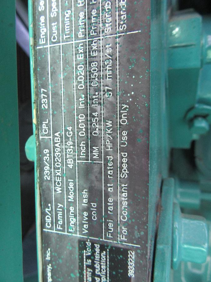 Used 50 KW DIESEL GENERATOR CUMMINS 120/240V B3.9-G4 ENCLOSED RECONNECTABLE VIDEO