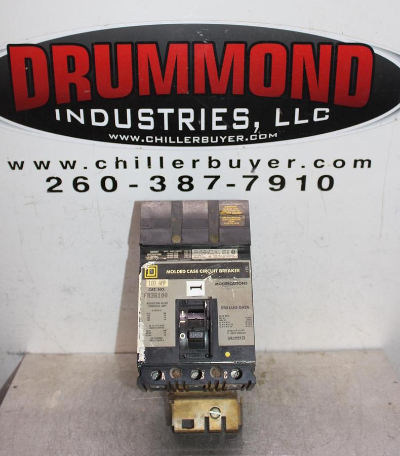 Used SQUARE D I-LINE CIRCUIT BREAKER FA34100 100 AMP 480 VOLT 3-POLE