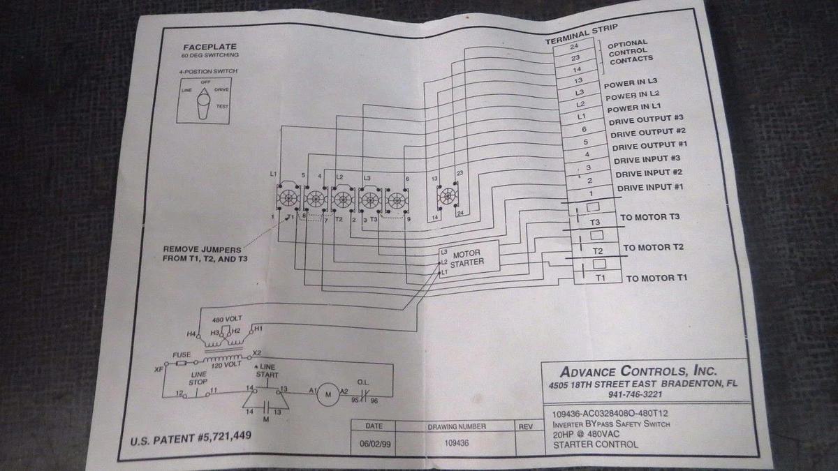 Used ADVANCED CONTROLS IBYSS VARIABLE FREQUENCY BYPASS 20 HP 480V # AC03284080-480T12