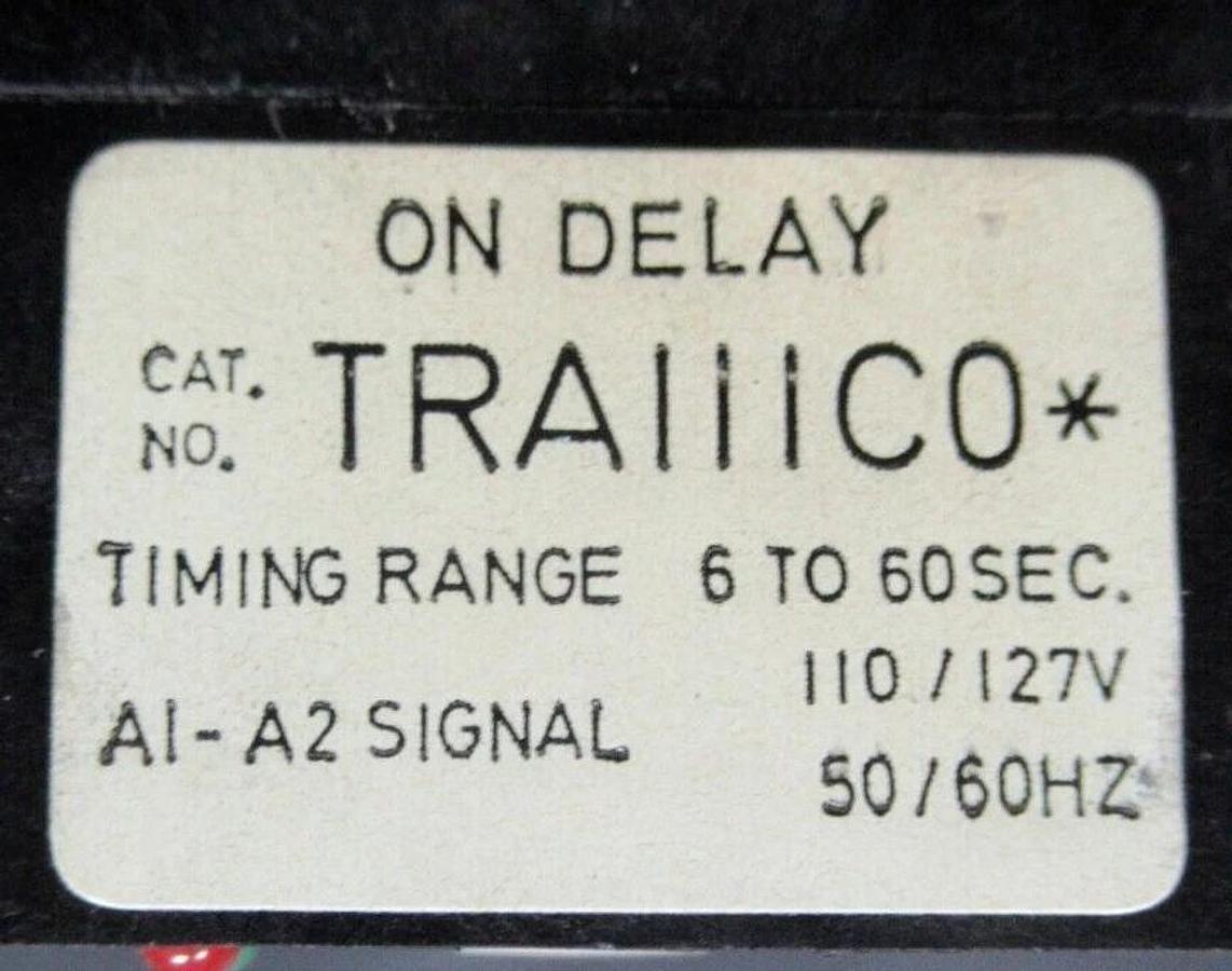 Used SIEMENS-ALLIS INDUSTRIAL TIMING RELAY TRA11C0 6-60 SECONDS 5 AMP 300 VAC MAX