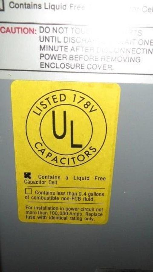 Used MYRON ZUCKER CAPACITOR CALMOUNT SERIES, KVAR 20, 480 V, 3 PHASE -- KIM43020-3