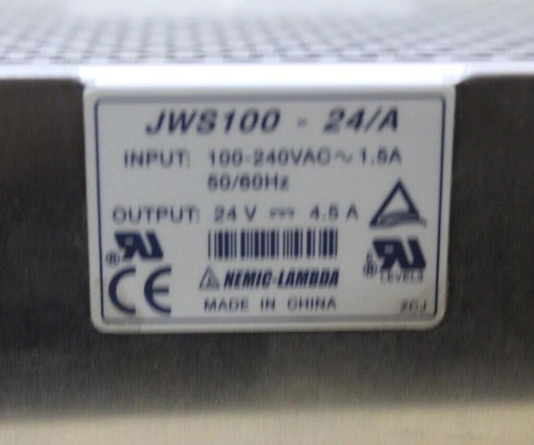 Used NEMIC-LAMBDA POWER SUPPLY JWS100-24/A INPUT: 240 VAC 1.5A OUTPUT: 24 VDC 4.5A