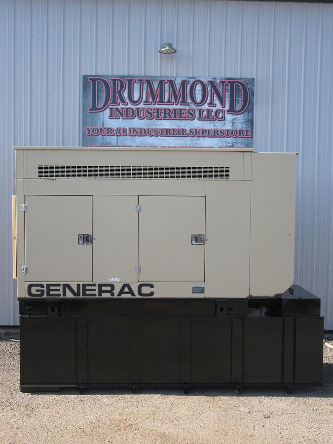 Used 60 KW DIESEL GENERATOR GENERAC 120/240 VOLT SOUND ENCLOSED VIDEO WE SHIP