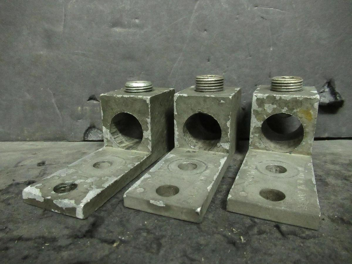 Used (3) QTY GE DXLCA42 1 SINGLE BARREL MECHANICAL CONNECTOR LUGS TAP 600 MCM - 2