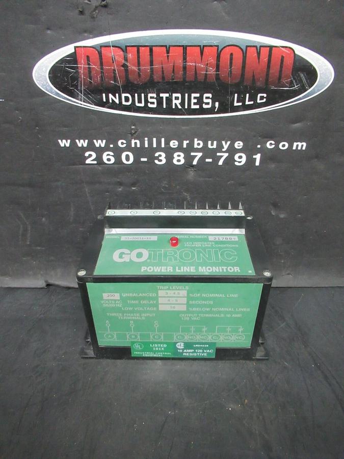 Used TRANE GOTRONIC POWER LINE MONITOR 51-20011-10 10 AMP 120 VAC **WARRANTY**
