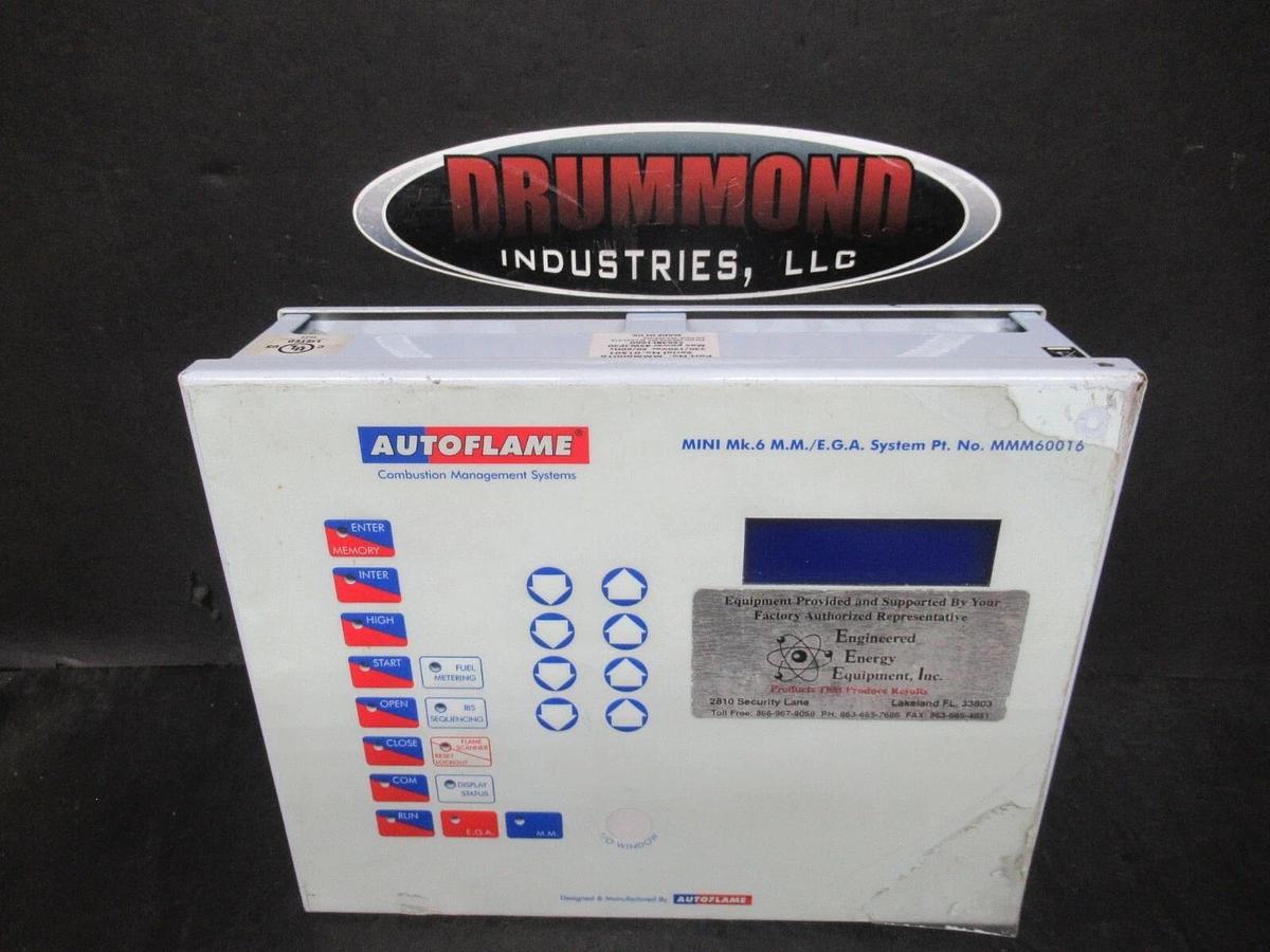Used AUTOFLAME MM/EGA SYSTEM MM60016 MK. 6 230 VAC 45 W COMBUSTION MANAGEMENT SYSTEM