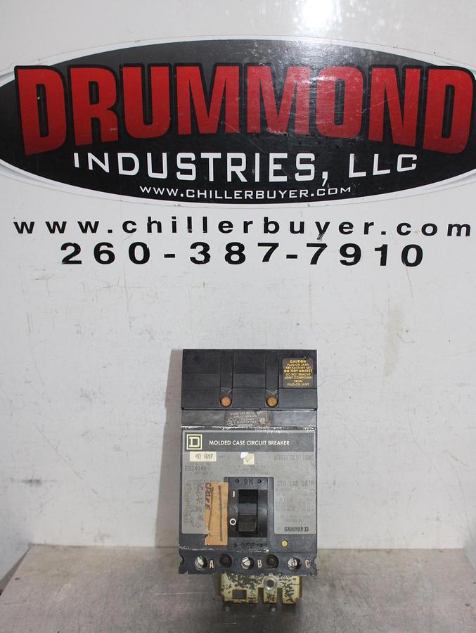Used SQUARE D I-LINE CIRCUIT BREAKER FA36020 20 AMP 600 VAC 3-POLE