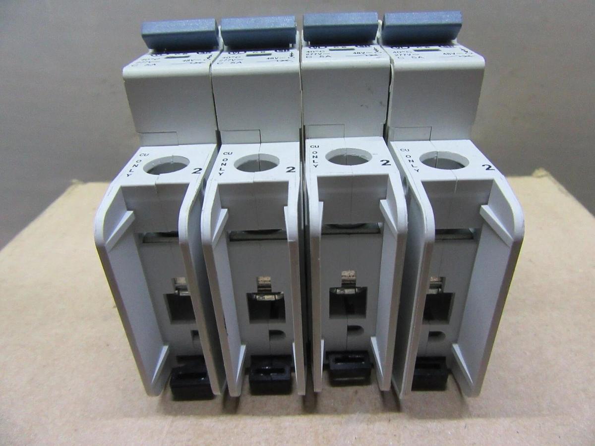 Used LOT OF 4 ALLEN BRADLEY 1489-A1C050 AB-5321 SINGLE POLE 277 VAC 5 AMP