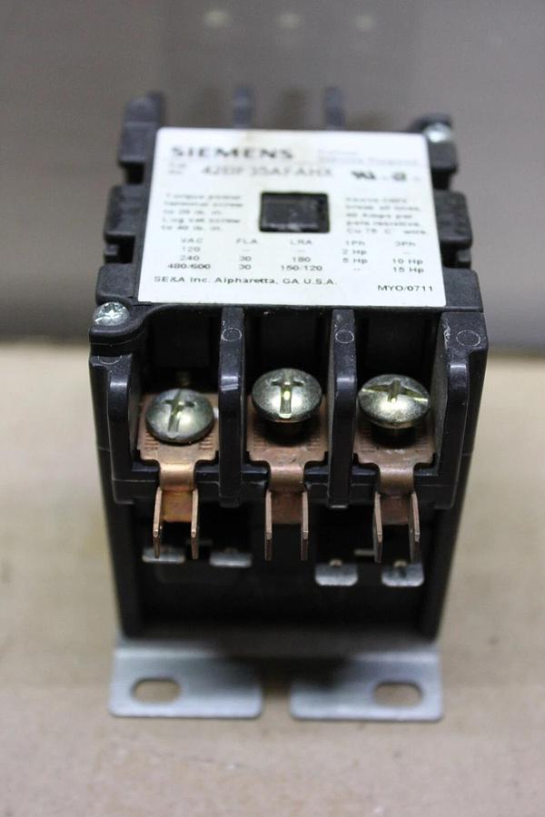 Used SIEMENS CONTACTOR 42BF35AFAHX 600 VAC 30 AMP 3-POLE 3-PHASE 15 HP **WARRANTY**
