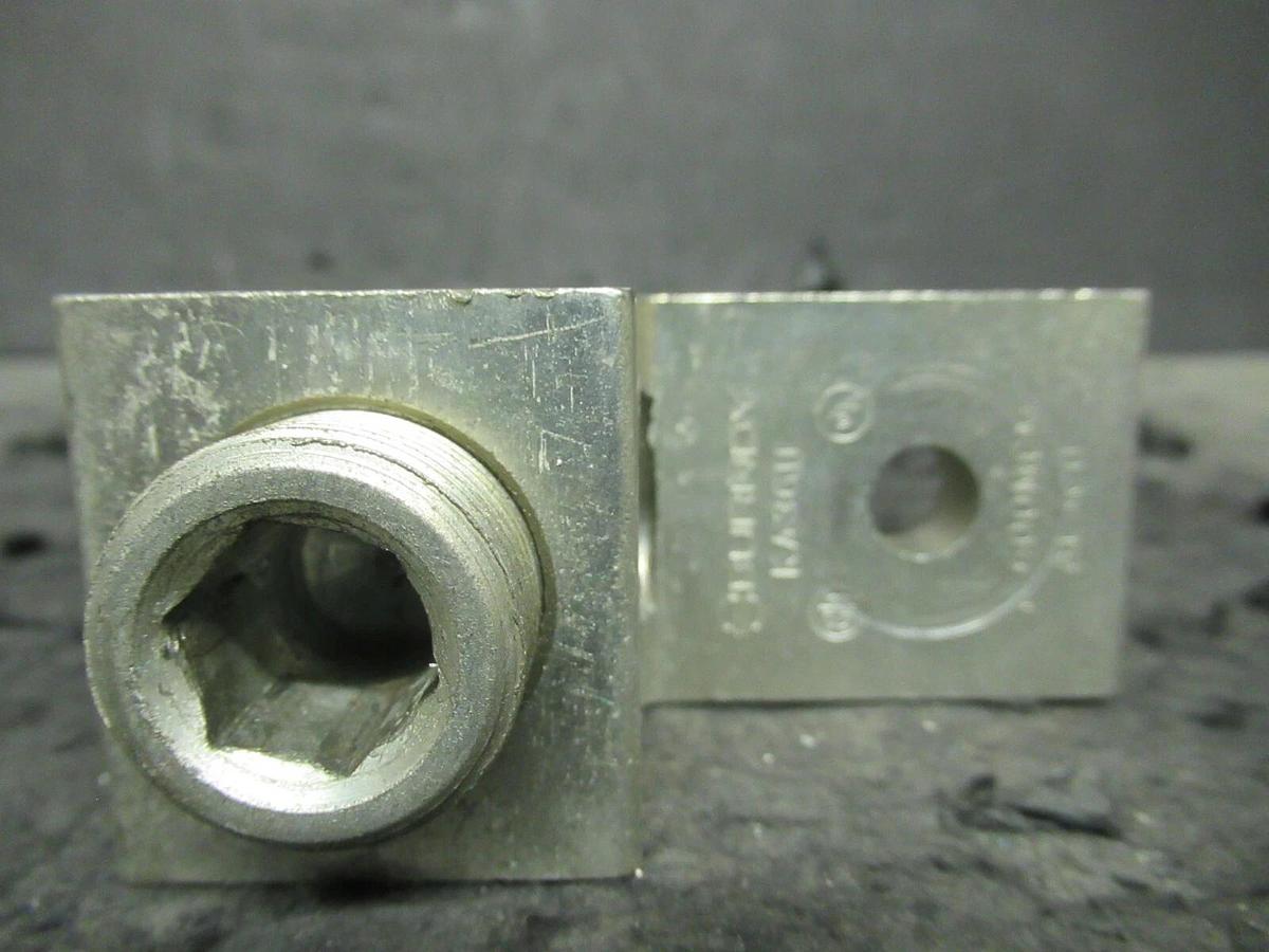 Used (3) QTY BURNDY KA36U 1 (SINGLE) BARREL MECHANICAL CONNECTOR LUG TAP 600 MCM - 2