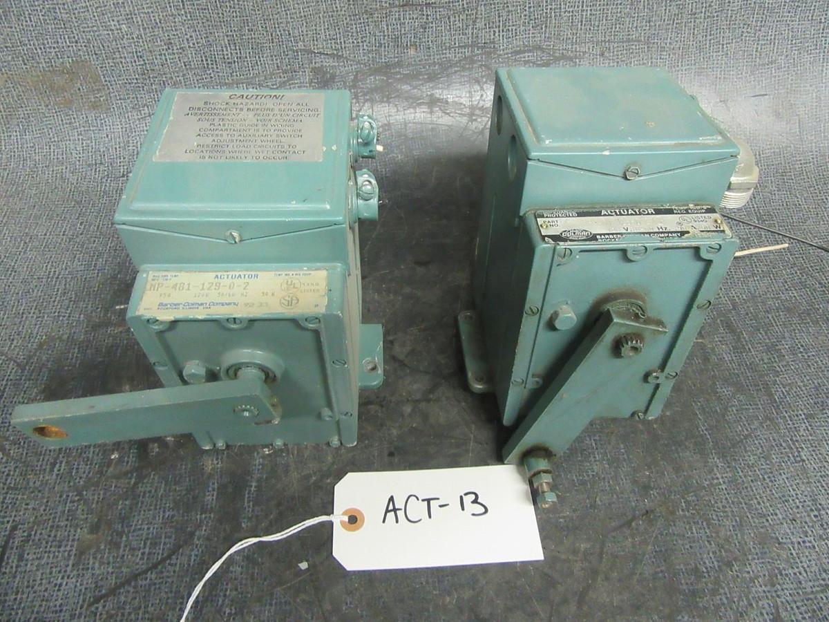 Used BARBER COLMAN ACTUATOR MP-481-129-0-2 120 VAC 1-PHASE 0.95 AMP 50 WATT